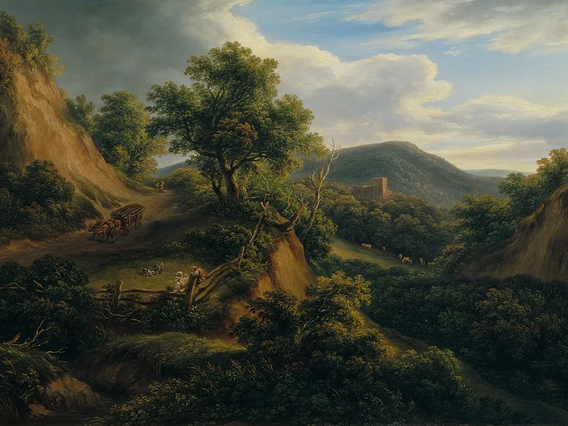 1780-Joseph Mössmer - Paesaggio montano boscoso con rovine - Kunsthistorisches Museum